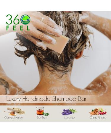 Oatmeal Honey Shampoo Bar Soap - Vegan Growth & Moisture All-in-One Hair Body & Beard Care Handmade TSA-Approved - Buy Online on GoSupps.com