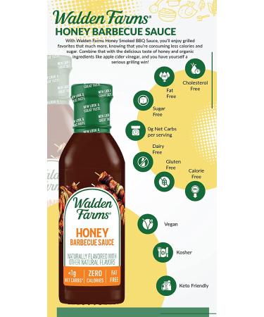 Walden Farms Honey Barbecue Sauce 12 oz - Zero Calorie, Guilt-Free BBQ Flavor - Buy Online on GoSupps.com