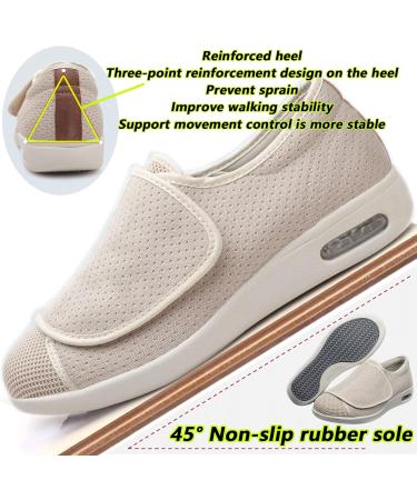 LGZY Men's Extra Wide Fit Diabetic Slippers with Memory Foam - Adjustable Walking Shoes for Elderly, Arthritis, Edema - Size G 43 EU - Buy Online on GoSupps.com