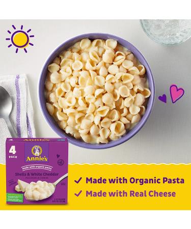 Annie's Organic White Cheddar Shells Mac & Cheese Dinner 6oz 4 Count - Kids' Favorite, Pack of 4 - Buy Online on GoSupps.com