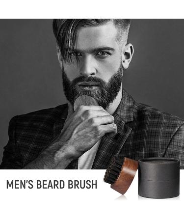 BFWood Beard Brush for Men - Boar Bristles - Small Round Black Walnut Wood - Buy Online on GoSupps.com