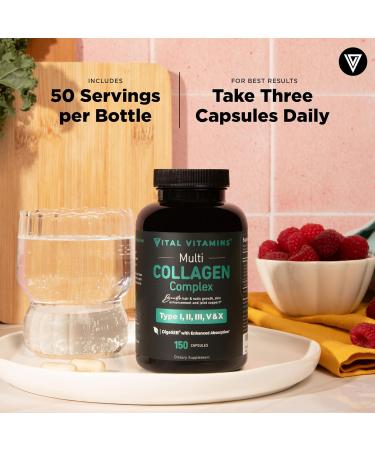 Vital Vitamins Multi-Collagen 150 ct + Hyaluronic Acid Capsules 60 ct - Buy Online on GoSupps.com