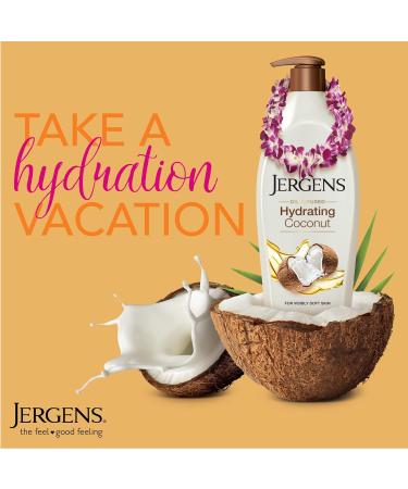 Jergens Hydrating Coconut Body Moisturizer 8 oz - Dermatologist Tested, Infused with Coconut Oil and Water for Long-Lasting Moisture - Buy Online on GoSupps.com