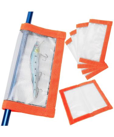 Fishing Lure Covers for Rod, Fabric Hook Protectors Wraps (Orange - 4PK)