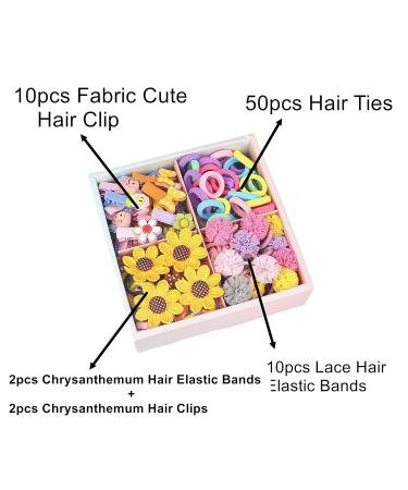 74pcs Colorful Elastic Hair Bands & Clips Set - Perfect Hair Tie Holder Kit for Girls & Teens - Buy Online on GoSupps.com