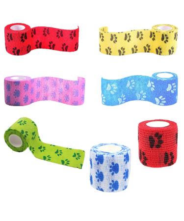 Xinlie 12 Rolls Self-Adhesive Bandage for Pets Elastic Vet Wrap for Cats & Dogs 5cm x 4.5m Multi-functional Cohesive Bandage for Compression & Fixing - Buy Online on GoSupps.com