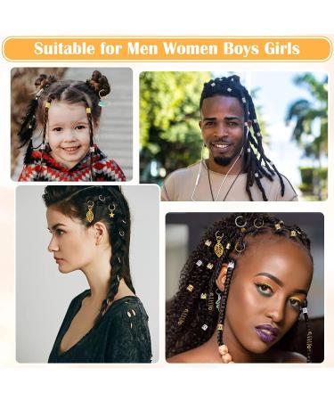 Qinzave 292-Piece Braid Accessories Set | Gold & Silver Pendant LOC Jewelry Dreadlock Accessories for Men Women & Girls - Buy Online on GoSupps.com