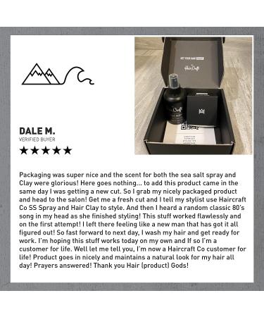 Hair Craft Co. Men's Hair Clay & Sea Salt Spray Bundle - Medium + Light Hold - Matte Finish - Volume + Texture - Stylist Approved - Scented - 2.8oz + 6oz - Buy Online on GoSupps.com