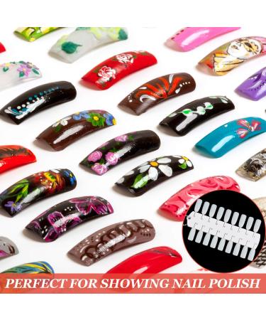 6 Sets Double Layer Nail Color Display Card with 216 Tips - Nail Design Practice Palette Board with Chain - Buy Online on GoSupps.com