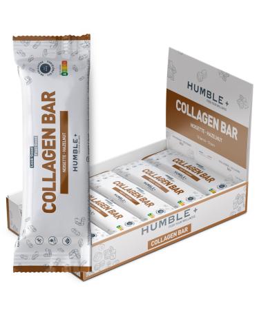 Collagen and Protein Bars - Hazelnut Flavour - Rich in Fiber No added sugar Gluten-free Palm oil-free - 12 bars x 46g Hazelnut 46 gram