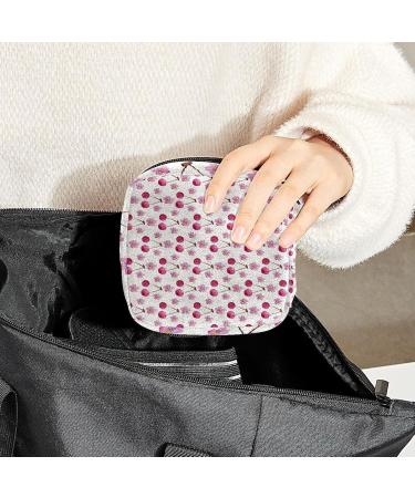 Stylish Women's Portable Period Kit | Bonds Storage Pockets - Hot Watercolor Pink Flower & Cherry Pattern - Buy Online on GoSupps.com