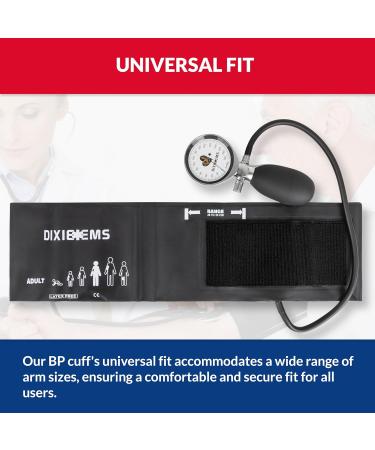 Dixie EMS BP Cuff - Professional Aneroid Sphygmomanometer for Adults | Accurate Blood Pressure Monitoring | International Shipping Available - Buy Online on GoSupps.com