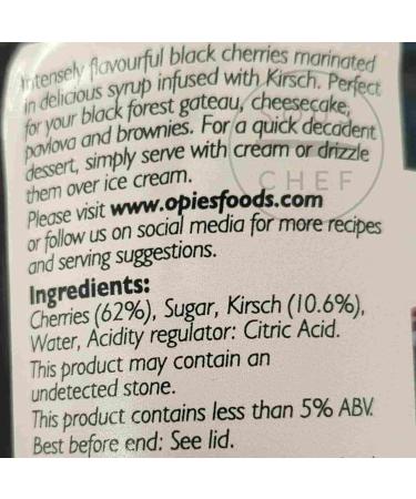 Opies Black Cherries with Kirsch 2x370g - Premium Pickled Cherries in Rich Kirsch Brine - Buy Online on GoSupps.com