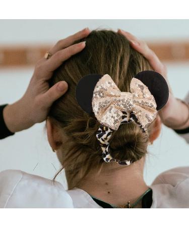 FACHPINT 8pcs Mouse Ears Velvet Bow Hair Scrunchies for Girls and Women - Red/Leopard - Buy Online on GoSupps.com