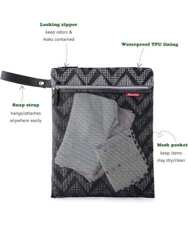 Ruvalino Wetbag Fabric Diapers & Reusable Waterproof Diaper Bag Large Zipper Organizer for Cloth Diapers & Baby Essentials (Black) - Buy Online on GoSupps.com