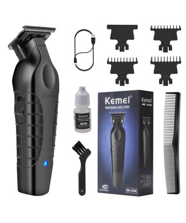 Kemei 2299 Professional Hair/Beard Trimmer for Men Zero Gapped Hair Clippers for Barber with T Blade Cordless Rechargeable
