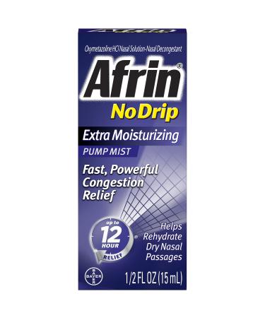 Afrin No Drip 12 Hour Pump Mist Extra Moisturizing 0.5 Ounce