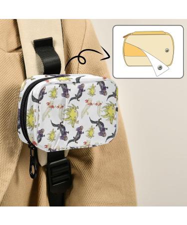 Pfrewn 7 Day Pill Organizer Case | Axolotl Watercolor Travel Pill Box | Portable Weekly Vitamin & Medicine Holder - Buy Online on GoSupps.com