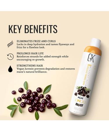 GK Hair Global Keratin Acai Treatment 300ml - Vegan Smoothing Blowout for Silky Frizz-Free Hair | Formaldehyde Free - Buy Online on GoSupps.com