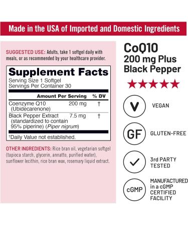 NatureWise 1 CoQ10 200mg + Black Pepper High Absorption - 30 Softgels 30-Day Supply + 1 Omega 3 Fish Oil 1000mg + Vitamin E - Wild-Caught - 60 Softgels 30-Day Supply  - Buy Online on GoSupps.com