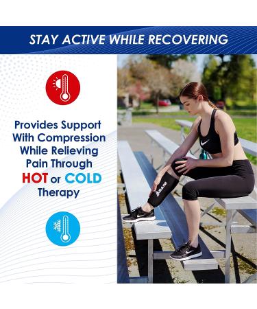 Large Asani Compression Ice Pack Sleeve for Hot/Cold Therapy - Reusable Wrap for Elbow, Knee, Calf Injury - Tendonitis, Tennis & Golf Elbow Relief - 1 Pack - Buy Online on GoSupps.com