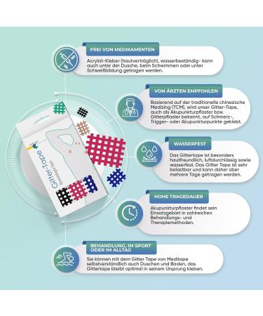 Medi-Tape Grid Tape - High-Quality Acupuncture Patch & Cross Tape for Pain Relief | Self-Adhesive Versatile & Multicolored - Buy Online on GoSupps.com