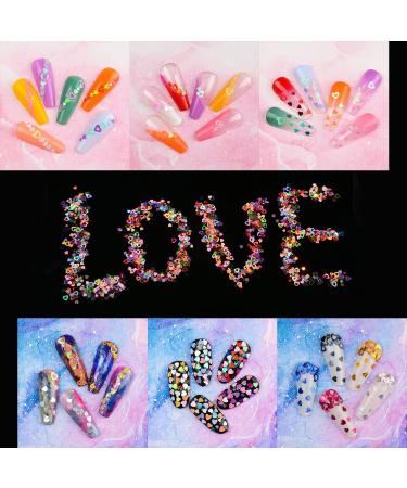 24 Colors Heart Glitter Nail Sequins for DIY Nail Art & Crafts - Pattern A - Buy Online on GoSupps.com
