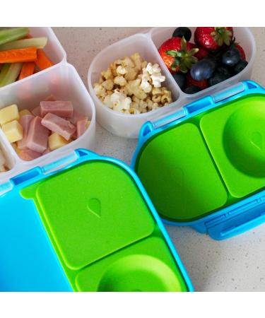 b.box Silicone Food Storage Container with Two Sealed Compartments - Reusable Snack Box for Kids (Blue Slate) - Buy Online on GoSupps.com