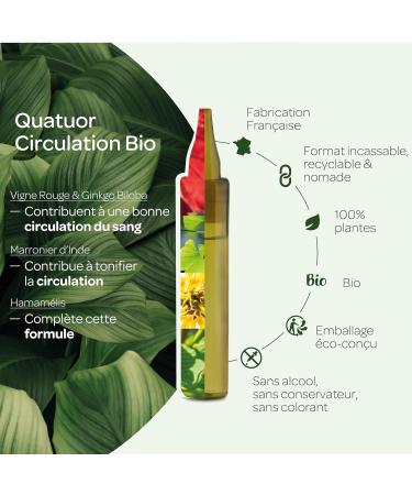 SUPERDIET -QUARTET CIRCULATION BIO-Light legs-Horse chestnut Witch hazel Red vine Ginkgo biloba-Nomadic format-20 Single doses of 15ml - Buy Online on GoSupps.com