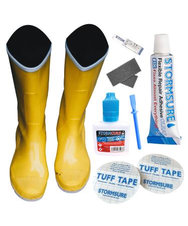 Stormsure Wellington Boot Repair Kit Accelerated - Industry Wellie glue Sole Repair Heel Repair Boot Repair - PU Adhesive Waterproof Permanent Durable Flexible Transparent with Accelerator