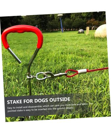 Beavorty Durable Metal Dog Post Leash - Outdoor Pet Accessory for Secure Tethering | Alloyed Steel Fence Spike - Buy Online on GoSupps.com
