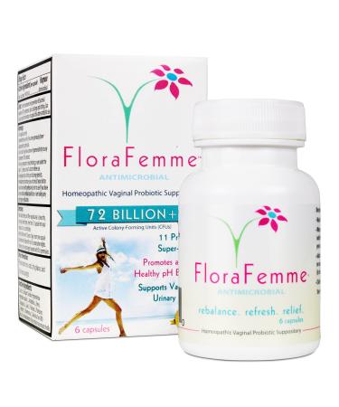 FloraFemme - pH Vaginal Probiotics Suppository - Supports pH Balance of Yeast & Bacteria for Feminine Freshness! Supports Restoration of Healthy Vaginal Flora & Eliminates Vaginal Odor!