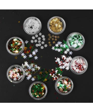 Fontien Christmas Nail Art Holographic Snowflake Sequins - 8 Boxes for Nail Decorations - Buy Online on GoSupps.com