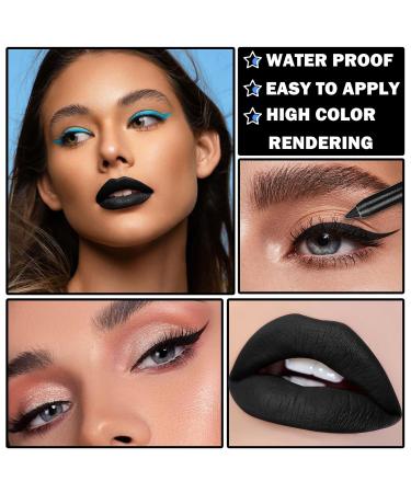 NVLEPTAP Lip Color Set - Matte Black Lipstick Lip Liner Gloss & Stain for Goth Cosplay & Halloween Makeup - Buy Online on GoSupps.com