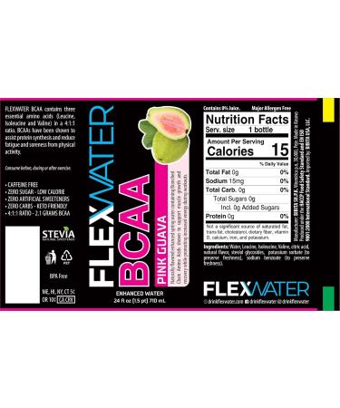 FLEXWATER BCAA Enhanced Water 6-Pack - Zero Sugar Keto-Friendly Caffeine Free Pink Guava - Shop Internationally - Buy Online on GoSupps.com