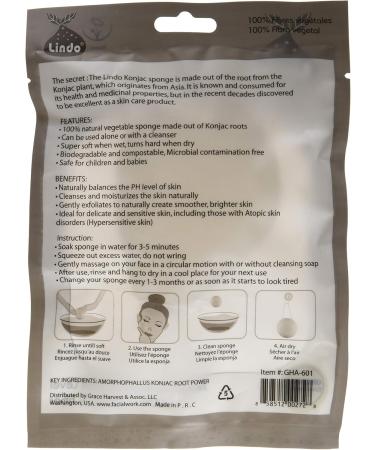 Lindo Konjac Sponge - All-Natural Facial Cleanser & Exfoliator for Sensitive Skin | International Shipping Available - Buy Online on GoSupps.com
