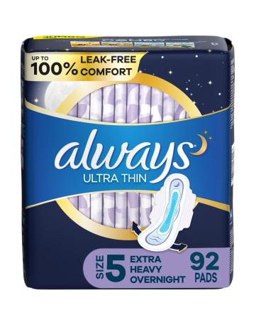 Always Ultra Thin, Feminine Pads For Women, Size 2 Long Super Absorbency,  With Wings, Unscented, 42 Count