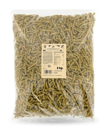 KoRo - Organic green pea fusilli 2 kg - Pasta made from pea flour and flax seeds - High in protein - Large 2kg pack