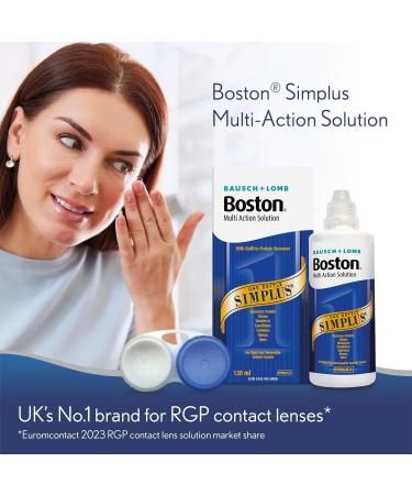 Boston Simplus Multi-Action Solution 120ml Contact Lens Solution for Rigid Gas Permeable Contact Lenses - Clean Disinfect & Condition with Contact Lens Case - Buy Online on GoSupps.com