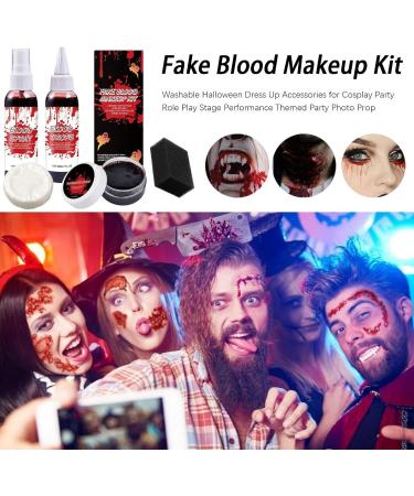 WJnflQN Fake blood kit drops and coagulated gel with cleansing soap washable zombie vampire costume accessories for film cosplay theme party photo prop stage - Buy Online on GoSupps.com
