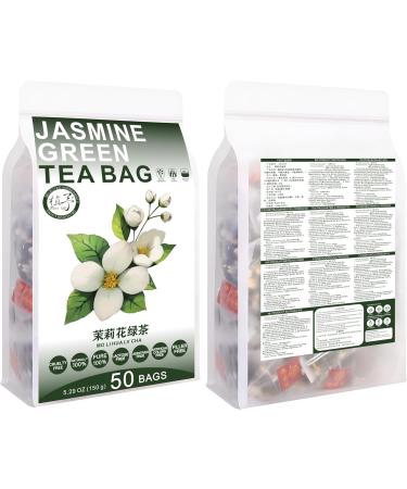 100% Pure Natural Herbal Tea Jasmine Green Tea Bag 150g/5.29oz (3g*50bags) jasmin faible teneur en caf ine ar me floral sans additifs sans OGM - Buy Online on GoSupps.com