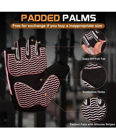 Sunnex Gym Gloves for Women - Lightweight Fingerless Workout Gloves for Weightlifting, Training, Cycling, Climbing - Breathable Fitness Gloves for Lifting - Small, Pink - Buy Online on GoSupps.com