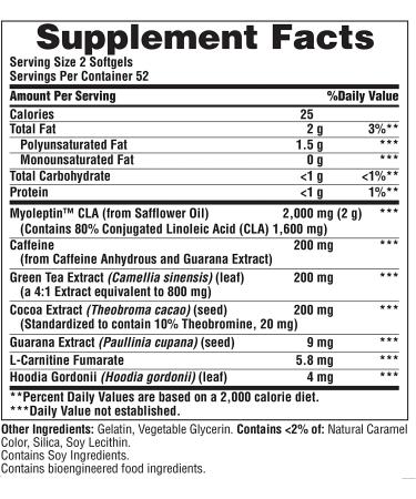 Puritan's Pride Myoleptin CLA Extreme Softgels - 104 Count - Buy Online on GoSupps.com