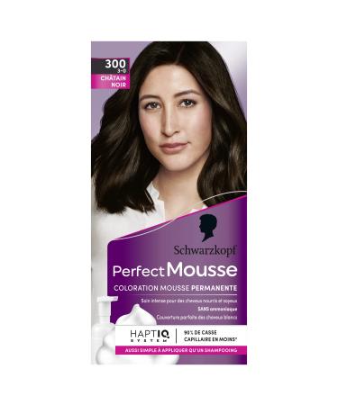 Schwarzkopf - Perfect Mousse - Hair Color - Permanent Mousse without Ammonia - Care Mask 96% ingredients of natural origin - Black Brown 300 1 ml (Pack of 1)