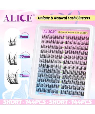 ALICE Natural Lash Clusters DIY Eyelash Extensions 9-11mm Short C Curl Individual Lashes Wispy Anime Lash Extensions Handmade Manga Eyelash Clusters 144 Pcs U22 - Buy Online on GoSupps.com