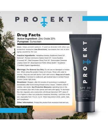 Protekt SPF30 Zinc Oxide Sunscreen Lotion - UVA/UVB Broad Spectrum Mineral Sunscreen - 3oz - Reef Safe & Kid Safe - Made in USA - Buy Online on GoSupps.com