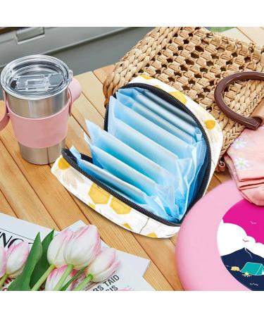 MUOOUM Menstrual Pad Bag | Sanitary Napkin & Tampon Pouch for Women | Bees Daisy Pattern | Multi-colored - Buy Online on GoSupps.com