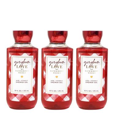 Bath and Body Work GINGHAM LOVE 3 Piece Aloe + Vitamin E Shower Gel Gift Set - 10 fl oz / 295 mL each