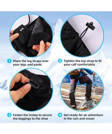 Buy Connexion Waterproof Breathable Gaiters for Hiking & Climbing - Adjustable Unisex Bicycle Gaiters (Black) - Ideal for Outdoor Adventures - Buy Online on GoSupps.com