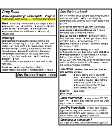 HealthA2Z Pain Relief - Extended Release Acetaminophen 650mg | 250 Caplets | 8-Hour Arthritis Pain Relief | Non-Aspirin Pain Reliever & Fever Reducer - Buy Online on GoSupps.com